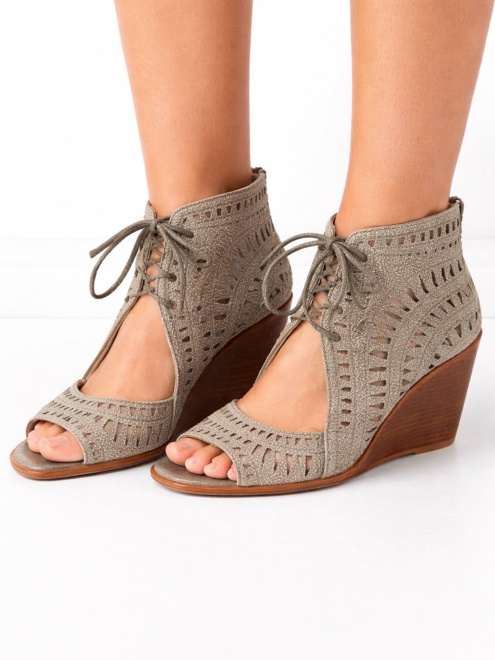 Jeffrey Campbell Laser Cut Wedge Sandals – Size 8.5